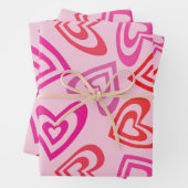 Psychedelic Hearts Liebe Valentinstag Geschenkpapier Set (Beispiel)