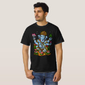 Psychedelic Hindu Gott Ganesha Weed TShirt (Vorne ganz)
