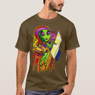 Psychedelic Hippie Artist Girl T-Shirt