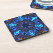 Psychedelic Hippie Blue und Orange Getränkeuntersetzer (Linke Seite)