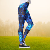 Psychedelic Hippie Blue und Orange Leggings