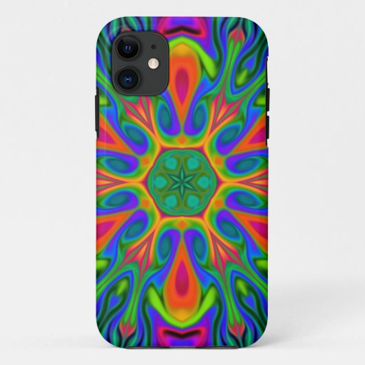 Psychedelic Hippie Blume Rainbow Case-Mate iPhone Hülle (Rückseite)