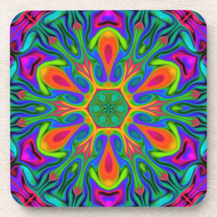 Psychedelic Hippie Blume Rainbow Getränkeuntersetzer