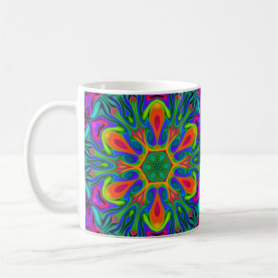 Psychedelic Hippie Blume Rainbow Kaffeetasse
