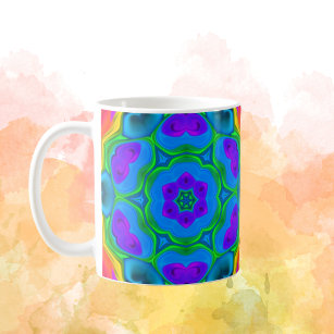 Psychedelic Hippie Blume Rainbow Kaffeetasse