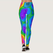 Psychedelic Hippie Blume Rainbow Leggings (Rückseite)