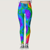 Psychedelic Hippie Blume Rainbow Leggings (Vorderseite)