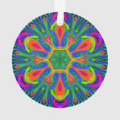 Psychedelic Hippie Blume Rainbow Ornament (Rückseite)
