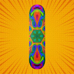 Psychedelic Hippie Blume Rainbow Skateboard<br><div class="desc">Dieses psychedelische Kaleidoskop-Design zeichnet sich durch einen brillanten Farbregenbogen aus. Lebhafte trippige Visuals für den modernen Hippie oder für jeden,  der helle Farben Liebe!</div>