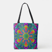 Psychedelic Hippie Blume Rainbow Tasche (Rückseite)