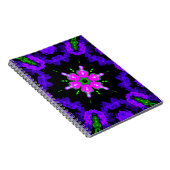 Psychedelic Hippie Flower Pink Purple and Green Notizblock (Rechte Seite)