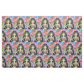 Psychedelic Hippie Girl Headband Peace Sign 1960er Stoff (Fat Quarter (45,7 x 55,9 cm))