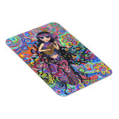Psychedelic Hippie Mermaid Girl Playing Guitar Magnet (Rechte Seite)