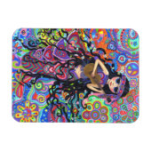 Psychedelic Hippie Mermaid Girl Playing Guitar Magnet (Horizontal)