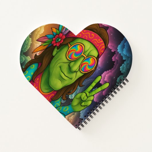 Psychedelic Hippie-Notebook Notizblock (Rückseite)