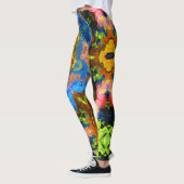 Psychedelic Hippie Orange Blue und Green Leggings (Links)