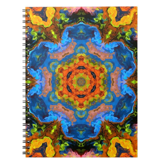 Psychedelic Hippie Orange Blue und Green Notizblock (Vorderseite)