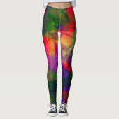 Psychedelic Hippie Pattern Leggings (Vorderseite)