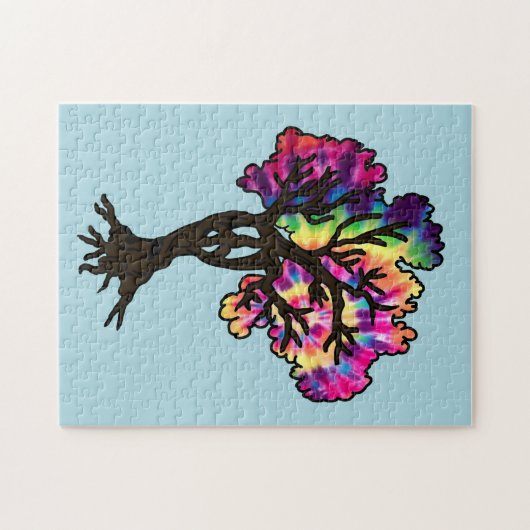 Psychedelic Hippie Peace Tree Puzzle (Horizontal)
