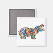 Psychedelic-Hippo Magnet (Vorderseite/Rückseite)