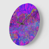 Psychedelic Impressionistic Purple Landscape Große Wanduhr (Winkel)
