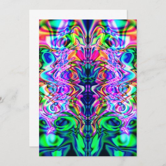 Psychedelic Iridownence Invitation Card Einladung (Vorne/Hinten)