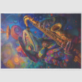 Psychedelic Jazz Playing Lenny Lizard Decoupage Seidenpapier (Vorderseite)