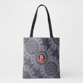 PSYCHEDELIC KALEIDOSCOPE PINK FUCHSIA GEM MONOGRAM TASCHE (Vorderseite)