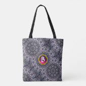 PSYCHEDELIC KALEIDOSCOPE PINK FUCHSIA GEM MONOGRAM TASCHE (Rückseite)