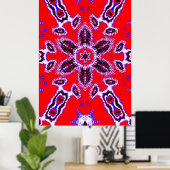 Psychedelic Kaleidoscope Poster – Neon Abstract    (Heimbüro)