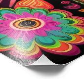 Psychedelic-Katze 2 Fotodruck (Ecke)