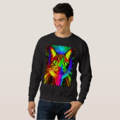 Psychedelic Kitty Kitten In Cat Style Sweatshirt (Vorne ganz)