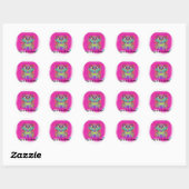 Psychedelic Kitty Runder Aufkleber (Blatt)