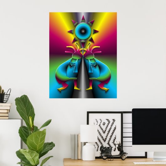 Psychedelic Kokopelli #2 Poster (Heimbüro)