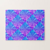 Psychedelic Lila Blue Square in Square Puzzle (Horizontal)