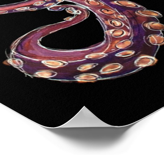 Psychedelic Lila Deep Sea Kraken Poster (Ecke)