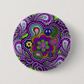 Psychedelic Lila Paisley Button (Vorderseite)