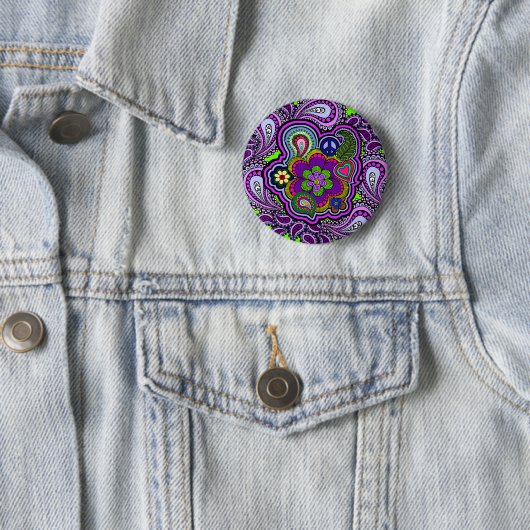 Psychedelic Lila Paisley Button (Beispiel)