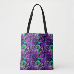 Psychedelic Lila Paisley Print Tasche