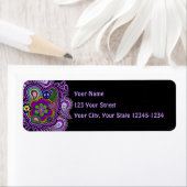 Psychedelic Lila Paisley Return Address Label (Insitu)
