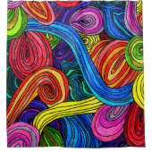 Psychedelic Lines Duschvorhang (Vorderseite)
