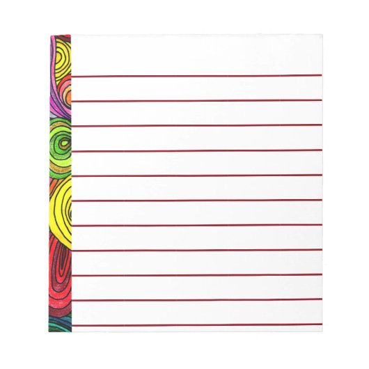 Psychedelic Lines Notizblock (Vorderseite)