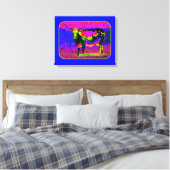 Psychedelic Longhorn Cow Leinwanddruck (Insitu (Schlafzimmer))