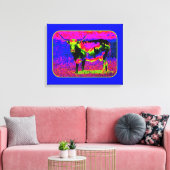 Psychedelic Longhorn Cow Leinwanddruck (Insitu (Wohnzimmer))