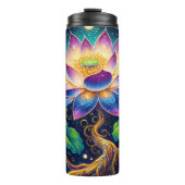 Psychedelic Lotus Blume Cosmic Roots Thermosbecher (Vorderseite)