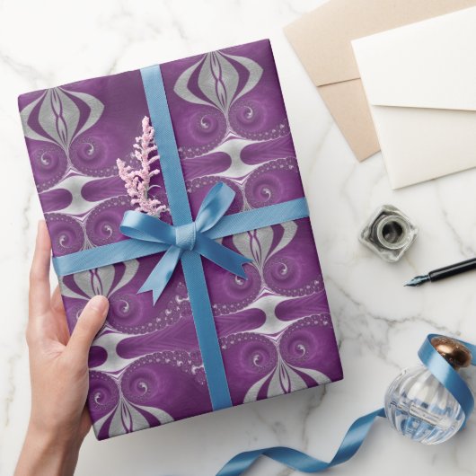 Psychedelic Magenta Spirals Wrapping Paper Geschenkpapier (Schenken)