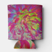 Psychedelic Magenta und Yellow Dahlia Blume Dosenkühler (Rückseite)
