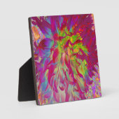 Psychedelic Magenta und Yellow Dahlia Blume Fotoplatte (Vorderseite)