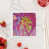 Psychedelic Magenta und Yellow Dahlia Blume Serviette (Beispiel)