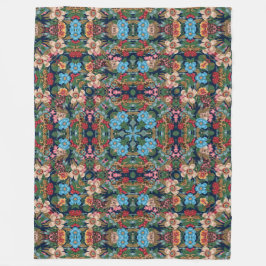 Psychedelic Magic Fairy Garden Satin Mandala Quilt Fleecedecke